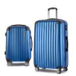 2pc Luggage Set Travel Suitcase Hard Shell Lightweight TSA Lock Blue 20in 28in