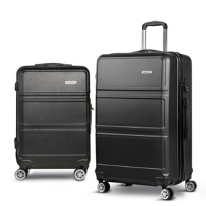 2pc Luggage Set TSA Lock Hard Case Lightweight Spinner Wheels 40L/100L Black